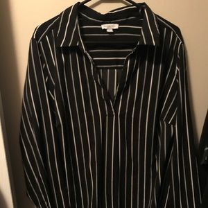 Black & White Striped Top Plus Size 2X